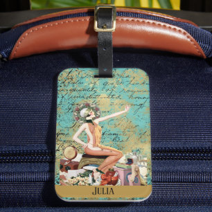 Étiquette À Bagage Femme Art Déco Personnalisée