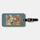 Étiquette À Bagage Femme avec des plumes - affiche ferroviaire de (Devant horizontal)