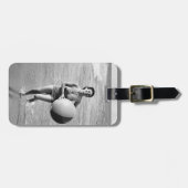 Étiquette À Bagage Femme avec du ballon de plage (Devant horizontal)