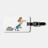 Étiquette À Bagage Femme drôle transportant des bagages émotionnels (Devant horizontal)