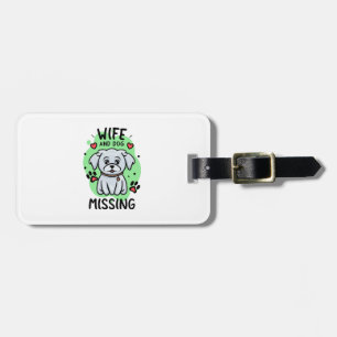 Étiquette À Bagage Femme et chien manquants