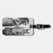 Étiquette À Bagage Femme hurlante et crâne (Devant horizontal)