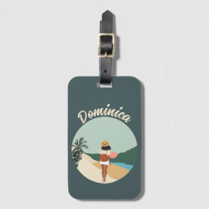 Étiquette À Bagage Femme marchant sur la plage au coucher du soleil
