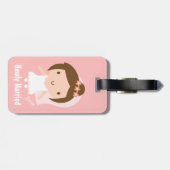 Étiquette À Bagage Femme Mariage mignonne en blouse blanche (Dos horizontal)