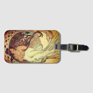 Étiquette À Bagage Femme muse élégante Art nouveau Alphonse Mucha