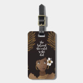 Étiquette À Bagage Femme Noire, Elle Croyait Qu'Elle Pourrait, Or & N (Devant Vertical)
