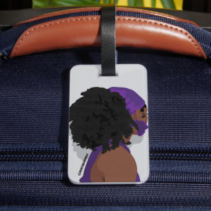 Étiquette À Bagage Femme noire esthétique cheveux naturels