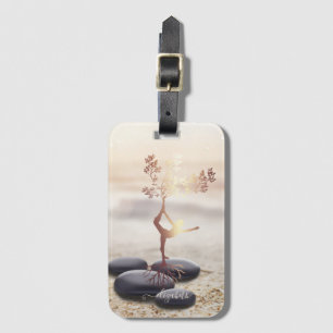 Étiquette À Bagage Femmes Arbres Silhouette Zen Pierres