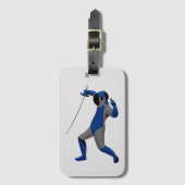 Étiquette À Bagage Fencer bleu (Devant Vertical)