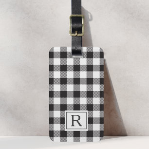 Étiquette À Bagage Ferme Monogramme Vérifié Buffle Noir