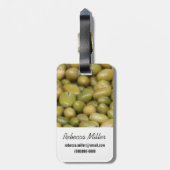 Étiquette À Bagage Fermeture Des Oliviers Verts (Dos Vertical)