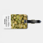 Étiquette À Bagage Fermeture Des Oliviers Verts (Dos horizontal)