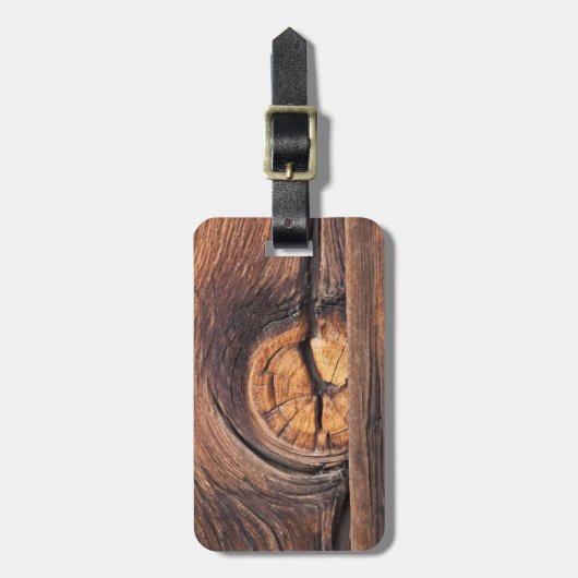 Étiquette À Bagage Fermeture d'un noeud de bois, Californie (Devant Vertical)