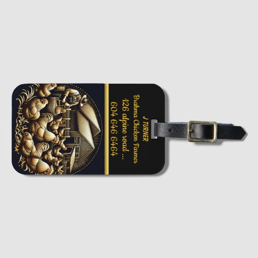 Étiquette À Bagage Fermier Brahma avec troupeau à Dusk (Devant Horizontal)