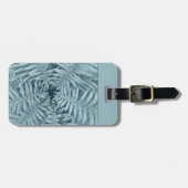 Étiquette À Bagage Ferne métallique, Fronds argentés, NZ, Texte perso (Devant horizontal)