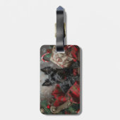 Étiquette À Bagage Festif de Noël écossais Terrier Dog (Dos Vertical)