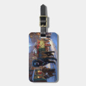 Étiquette À Bagage Festin de Noël à Terre-Neuve (Devant Vertical)