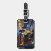 Étiquette À Bagage Festin de Noël de Papillon (Devant Vertical)