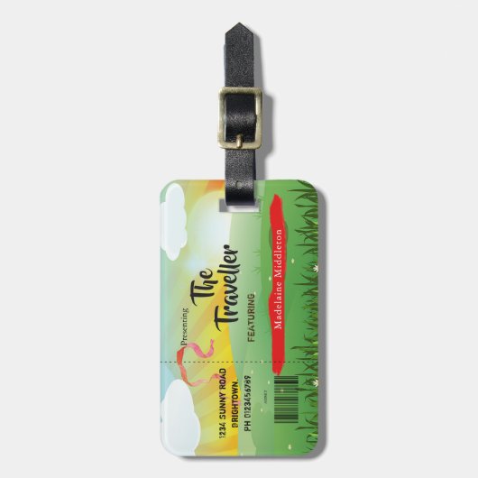 Étiquette À Bagage Festival Rustique moderne Fleurs de champs (Devant Vertical)