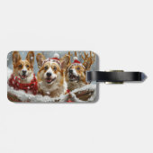 Étiquette À Bagage Festive de Noël de Chien de Corgi (Dos horizontal)