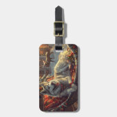 Étiquette À Bagage Festive de Noël de chien laphund finlandais (Devant Vertical)