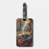 Étiquette À Bagage Festive de Noël de chien laphund finlandais (Dos Vertical)