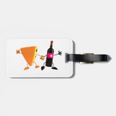 Étiquette À Bagage Fête amusante de vin et de fromage (Dos horizontal)