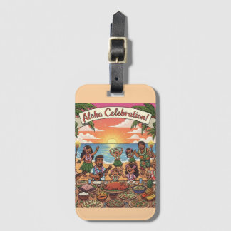 Étiquette À Bagage Fête d'Aloha