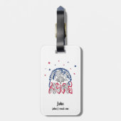 Étiquette À Bagage Fête de l'Indépendance Étoiles d'aigle américain (Dos Vertical)