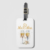 Étiquette À Bagage Fête de M. & Mme Champagne (Devant Vertical)