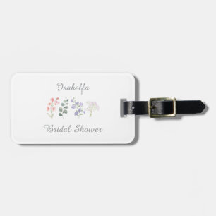 Étiquette À Bagage Fête de mariage bohème aquarelle fleurs sauvages