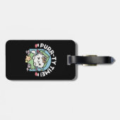 Étiquette À Bagage Fête de Noël avec Purr-ty Time Cat (Dos horizontal)