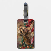 Étiquette À Bagage Fête de Noël de Chien Yorkipoo (Dos Vertical)