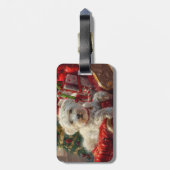 Étiquette À Bagage Fête de Noël des chiens maltais (Dos Vertical)
