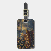 Étiquette À Bagage Fête de Noël du chat du Bengale Voyage (Devant Vertical)