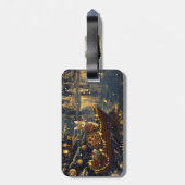 Étiquette À Bagage Fête de Noël du chat du Bengale Voyage (Dos Vertical)