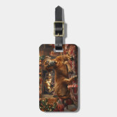 Étiquette À Bagage Fête de Noël du chien de Rhodesian Ridgeback (Devant Vertical)