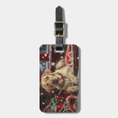 Étiquette À Bagage Fête de Noël du chien du Labrador (Devant Vertical)