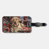 Étiquette À Bagage Fête de Noël du chien du Labrador (Dos horizontal)