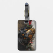 Étiquette À Bagage Fête de Noël du chien Mastiff Tibétain (Dos Vertical)