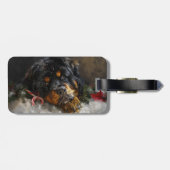 Étiquette À Bagage Fête de Noël du chien Mastiff Tibétain (Dos horizontal)