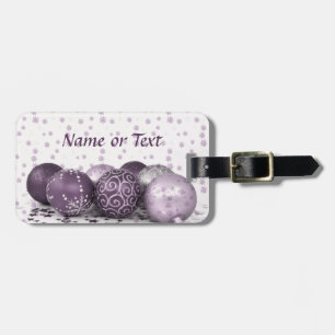 Étiquette À Bagage Fête de Noël Rose violet ornements Flocon de neige