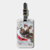 Étiquette À Bagage Fête de Noël Springer Spaniel Dog (Devant Vertical)