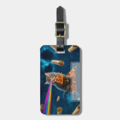 Étiquette À Bagage Fête de pizza de chat laser (Devant Vertical)