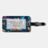 Étiquette À Bagage Fête de pizza de chat laser (Dos horizontal)