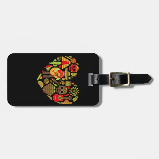 Étiquette À Bagage Fête mexicaine des morts Mexique (Devant horizontal)