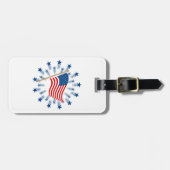 Étiquette À Bagage Feu d'artifice Drapeau Américain 4 juillet (Devant horizontal)