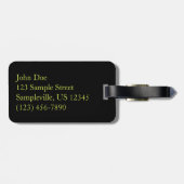 Étiquette À Bagage Feu d'artifice vert et or Fête de vacances (Dos horizontal)