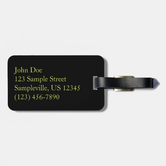 Étiquette À Bagage Feu d'artifice vert et or Fête de vacances (Dos horizontal)