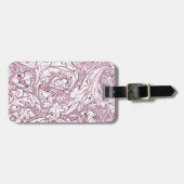 Étiquette À Bagage Feuillage orné rose rose (Devant horizontal)